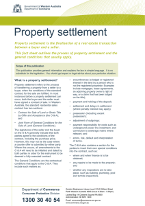 Property settlement - Department of Commerce