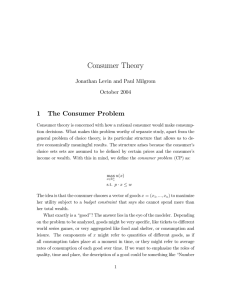 Consumer Theory