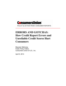 ERRORS AND GOTCHAS: How Credit Report