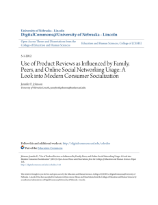 Use of Product Reviews as Influenced by Family, Peers, and Online