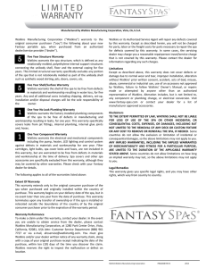 Warranty - Fantasy Spas