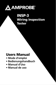 INSP-3 Wiring Inspection Tester Product Manual