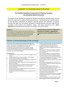ALIGNMENT TO STANDARDS-BASED INSTRUCTION The