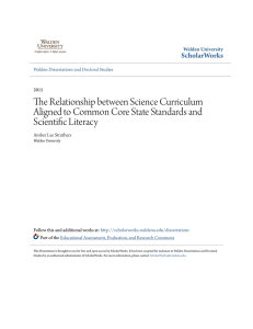 The Relationship between Science Curriculum Aligned to Common