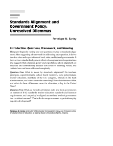 Standards Alignment and Government Policy: Unresolved