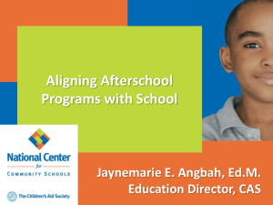 Aligning Afterschool Programs with Academic Standards