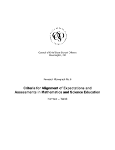 Criteria for Alignment of Expectations and Assessments