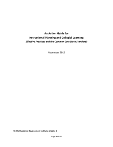 An Action Guide for Instructional Planning and Collegial Learning: