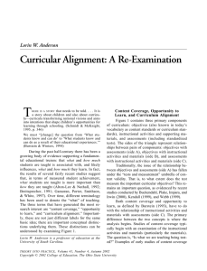 Curricular Alignment: A Re-Examination