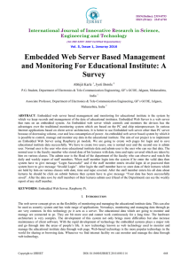 Embedded Web Server Based Management and