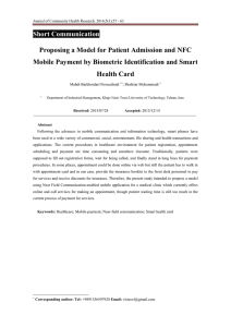 Proposing a Model for Patient Admission and NFC Mobile Payment