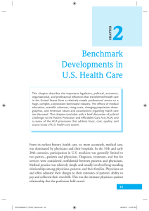 Benchmark Developments in U.S. Health Care
