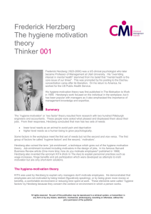 Frederick Herzberg The hygiene Motivation theory