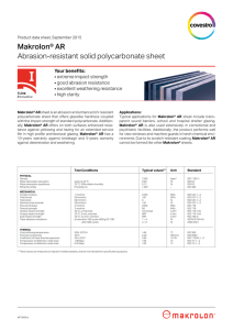 Makrolon® AR Abrasion-resistant solid polycarbonate sheet