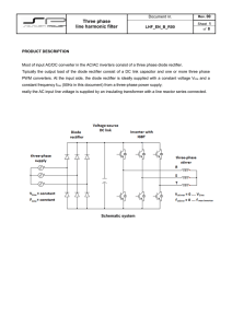 Three phase line harmonic filter