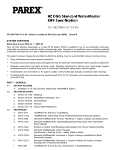 HZ DGG Standard WaterMaster EIFS Specification