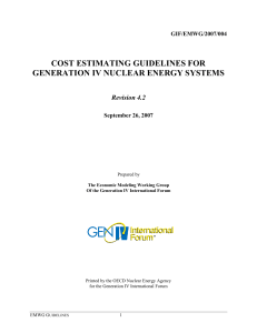 Cost Estimating Guidelines for Generation IV Nuclear Energy Systems