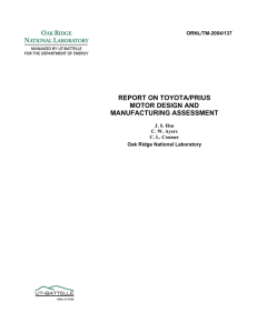 report on toyota/prius motor design and