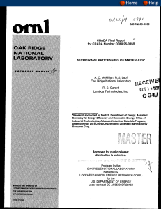 Microwave Processing of Materials