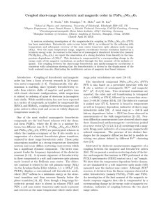 Coupled short-range ferroelectric and magnetic order in PbFe1