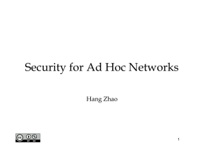 Security for Ad Hoc Networks