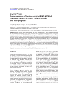 Over-expression of long non-coding RNA GAPLINC promotes