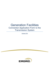 Application form for Generation Facilities to the Transmission System