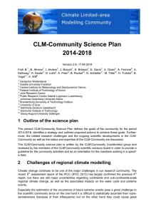 COSMO Science Plan - CLM