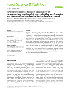 Nutritional quality and sensory acceptability of complementary food