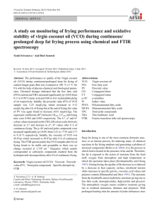 A study on monitoring of frying performance and oxidative stability of