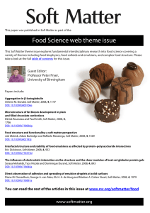 Food Science web theme issue - Department of Physics