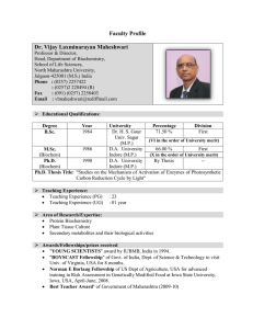 Prof. V. L. Maheshwari - North Maharashtra University