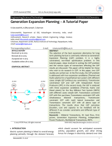 Generation Expansion Planning – A Tutorial Paper