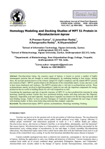 homology modeling and docking studies of mpt 51 protein in