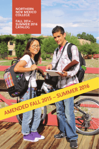 AMENDED 2015-16 Catalog - Northern New Mexico College