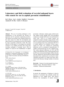 Laboratory and field evaluation of recycled unbound layers