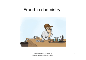 Fraud in organic chemistry - David Pierrot