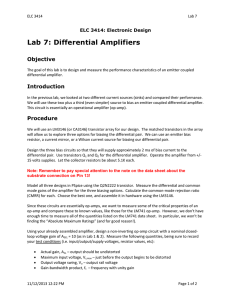 Lab 7: Differential Amplifiers