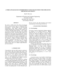 A WIDE-LINEAR-RANGE SUBTHRESHOLD CMOS