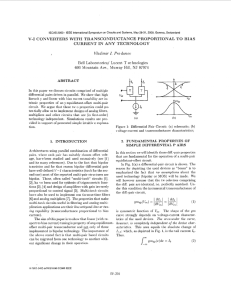 V-I Converters With Transconductance Proportional to Bias Current