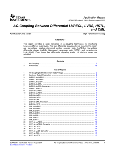 AC Coupling Between Differential LVPECL, LVDS, HSTL and CML