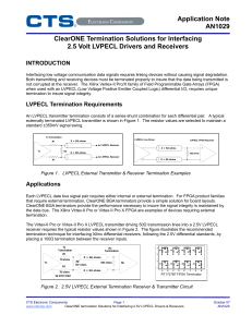 Application Note AN1029 ClearONE Termination Solutions for