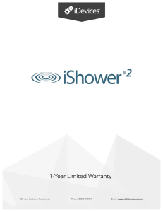 iShower2 Warranty