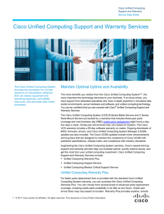 Unified Computing Support and Warranty Services