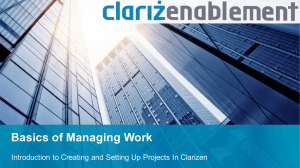 Clarizen Training - Creating and Managing Projects