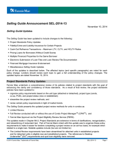 Selling Guide Announcement SEL-2014-13