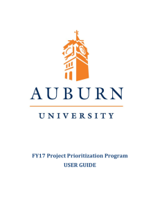 FY17 Project Prioritization Program USER GUIDE