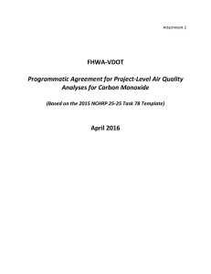 FHWA-VDOT Programmatic Agreement for Project