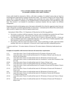 UNCG Course Credit Structure Guide