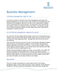 Business Management - Swansea University